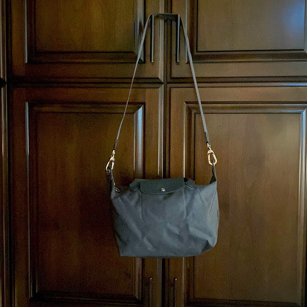 Longchamp Gray nylon tote crossbody bag
